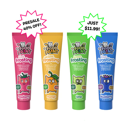 Frosting Set For Kids - Raspberry, Mango, Lime & Blueberry Flavors - Discount applied at check-out, Ships July!